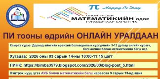 ПИ тооны өдрийн онлайн уралдааны дүн